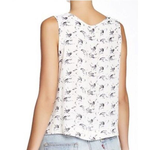 Free People Top Women’s White Black Look Through Keyhole Sleeveless Tank Small - Picture 2 of 11